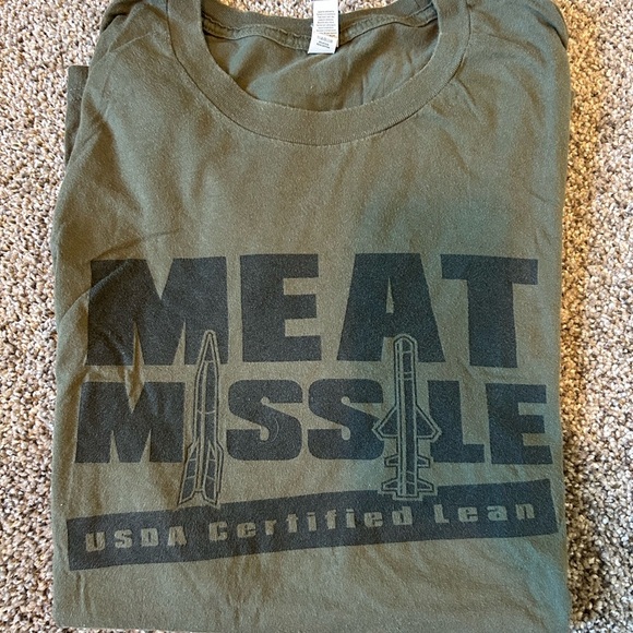 Meat missle USDA certified lean army green tshirt - Picture 2 of 4